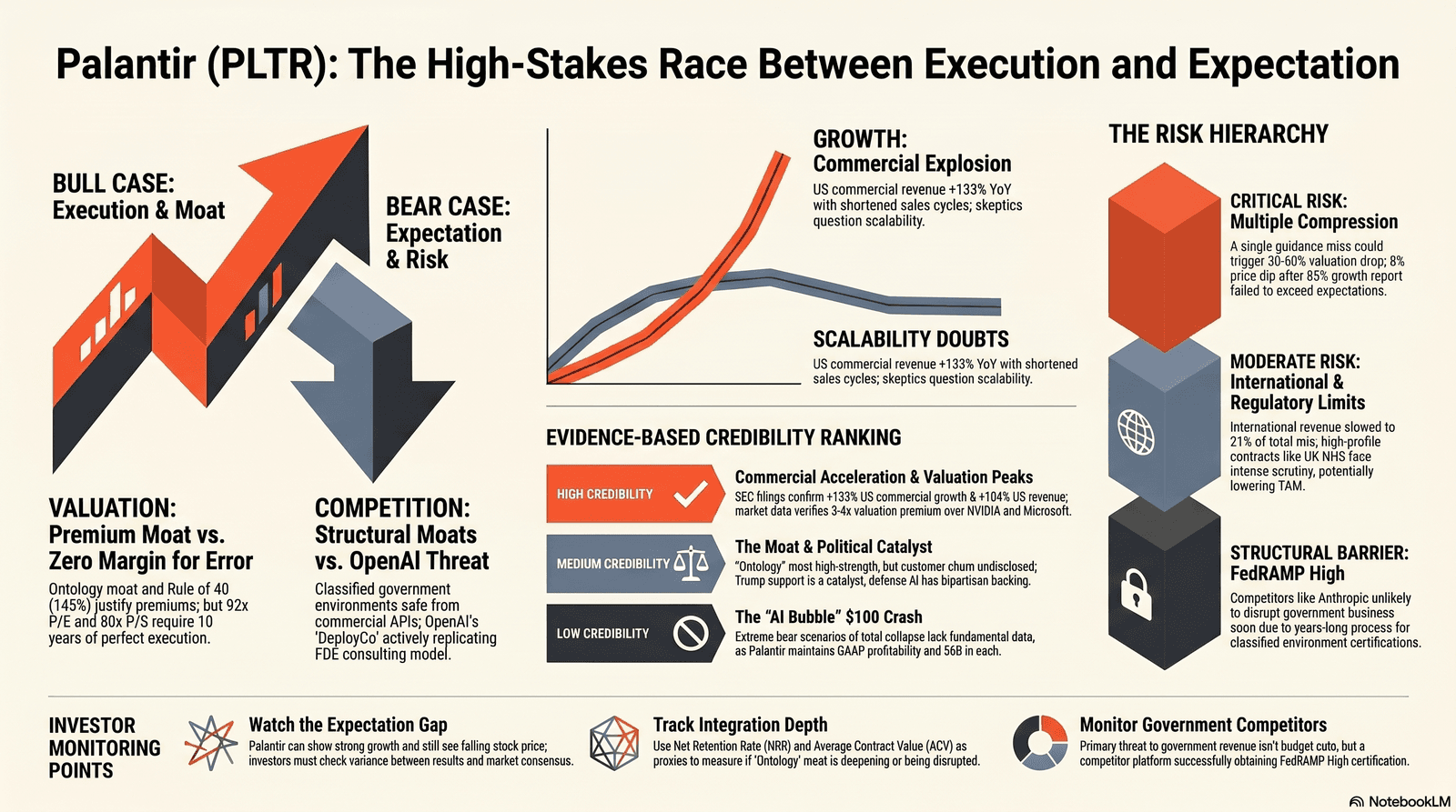Palantir (PLTR) Investment Analysis Summary — Bull/Bear Indicators and Risk Tiers