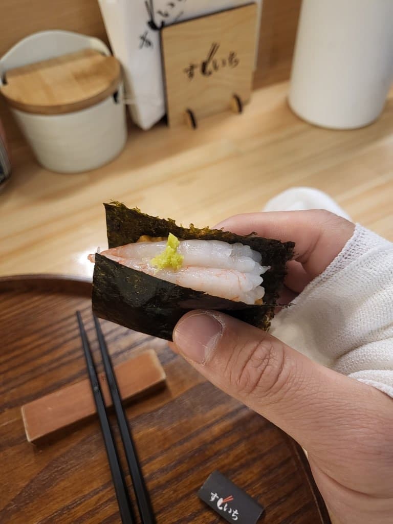 Sweet shrimp ankimo — bonus piece from Naver reservation coupon