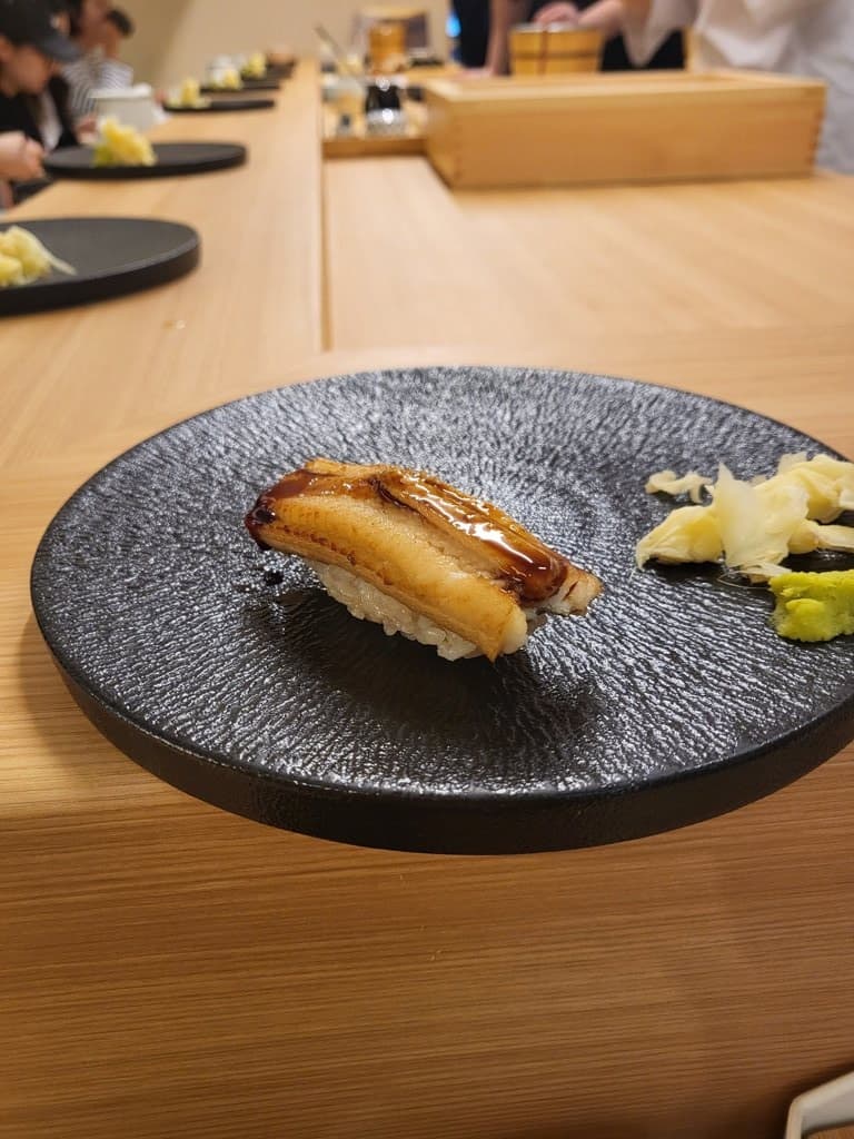 Anago nigiri with tare sauce