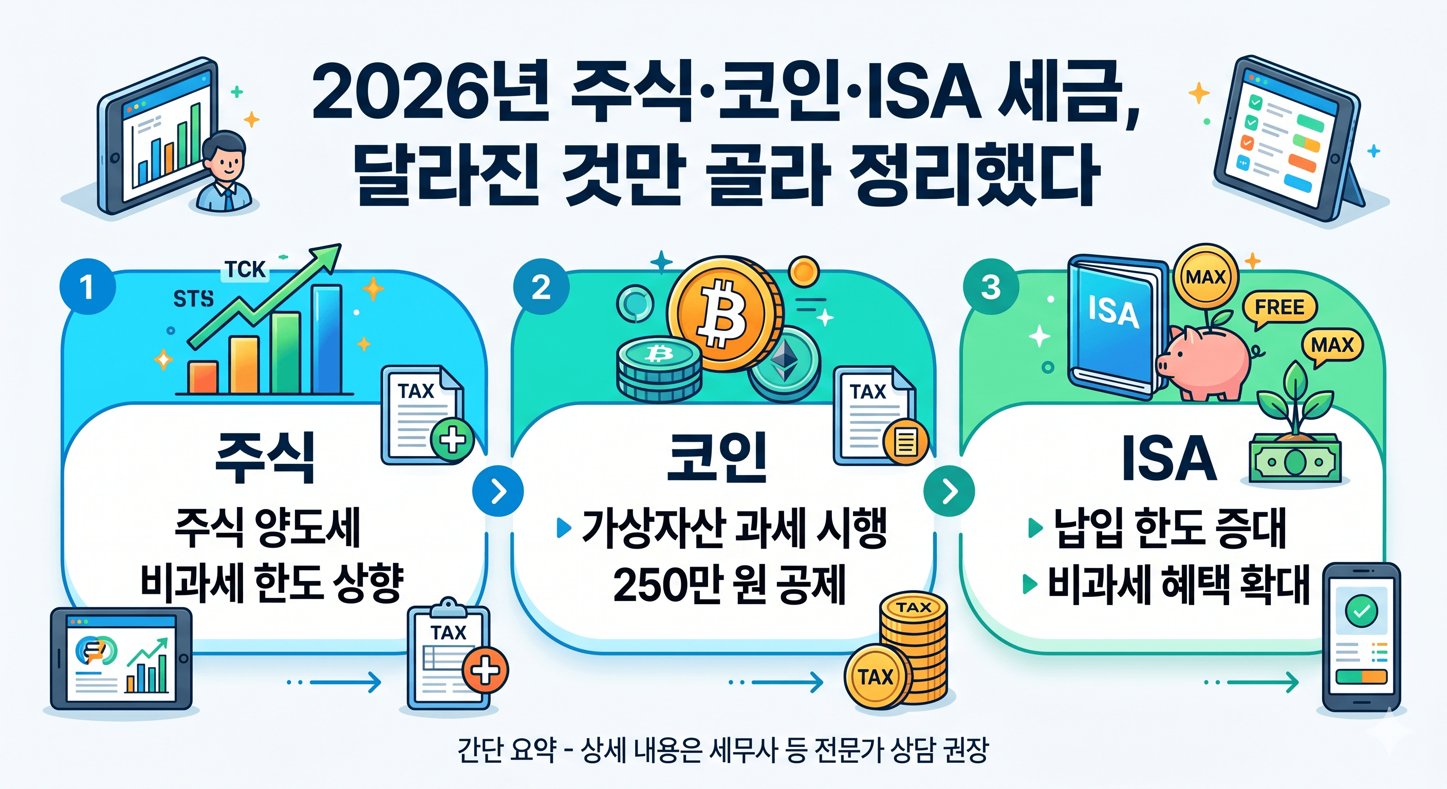 2026년 주식·코인·ISA 세금, 달라진 것만 골라 정리했다